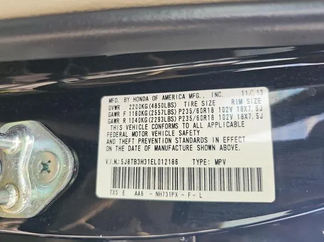 5J8TB3H31EL012186 2014 2014 Acura RDX 10