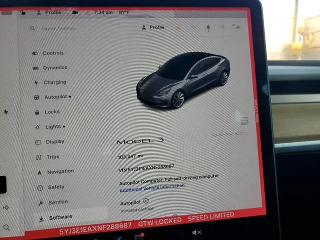 5YJ3E1EAXNF288687 2022 2022 Tesla MODEL 3 9