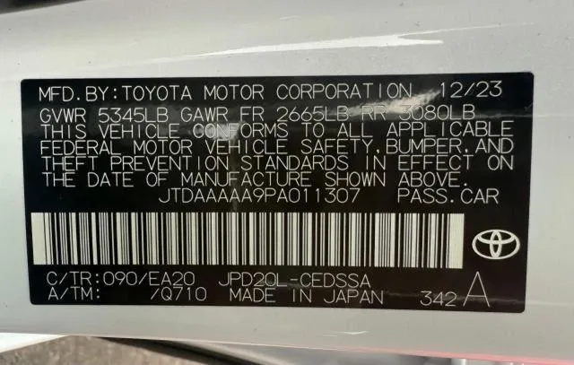 JTDAAAAA9PA011307 2023 2023 Toyota Mirai- Xle 10