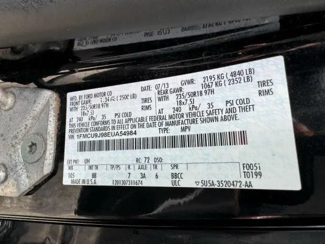 1FMCU9J98EUA54984 2014 2014 Ford Escape- Titanium 10