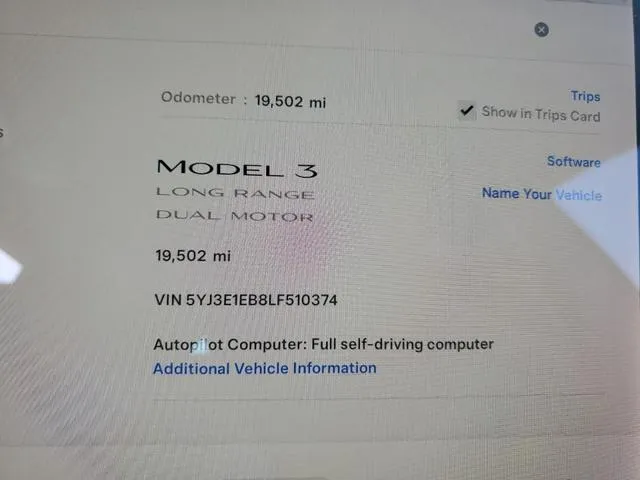 5YJ3E1EB8LF510374 2020 2020 Tesla MODEL 3 9