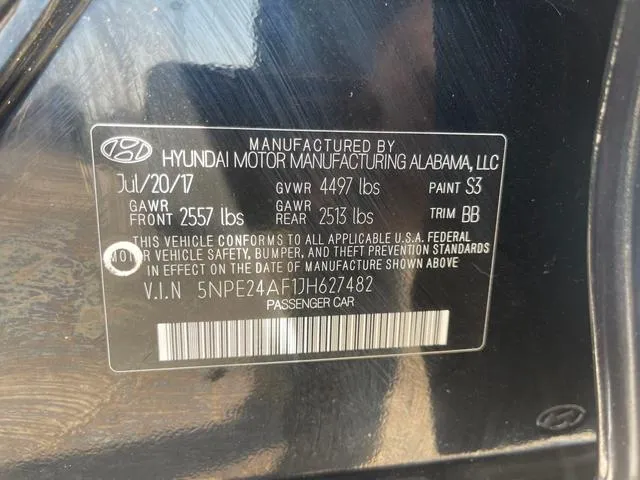 5NPE24AF1JH627482 2018 2018 Hyundai Sonata- SE 10