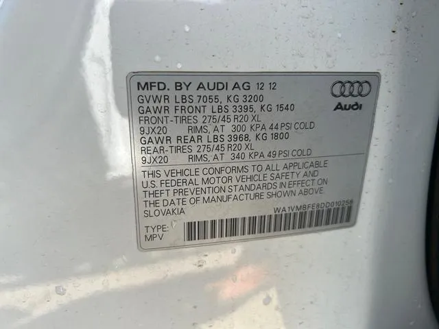 WA1VMBFE8DD010258 2013 2013 Audi Q7- Prestige 10