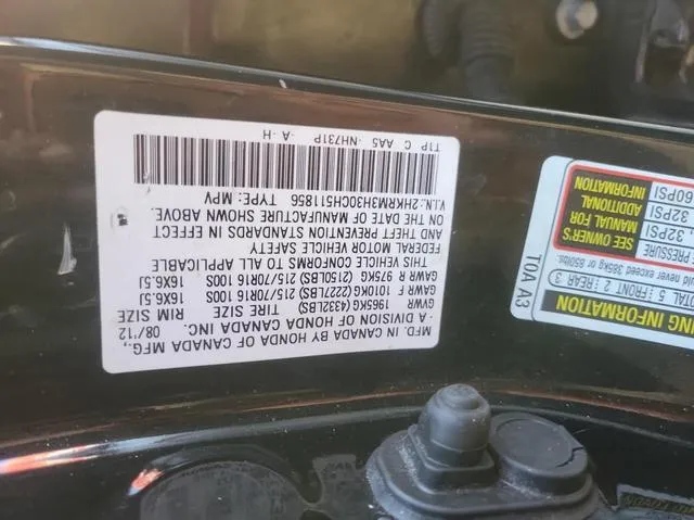 2HKRM3H30CH511856 2012 2012 Honda CR-V- LX 10