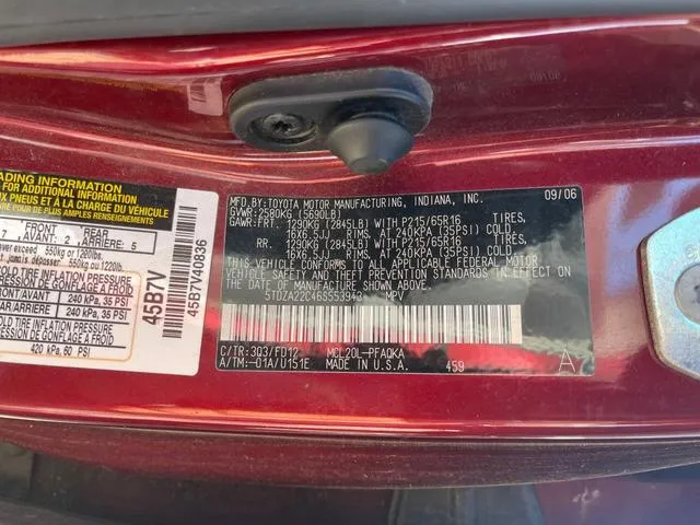 5TDZA22C46S553943 2006 2006 Toyota Sienna- Xle 10