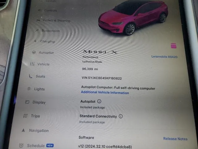 5YJXCBE45KF180822 2019 2019 Tesla MODEL X 9