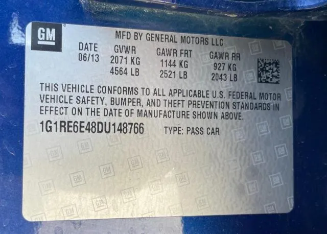 1G1RE6E48DU148766 2013 2013 Chevrolet Volt 10