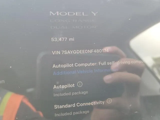 7SAYGDEE0NF480174 2022 2022 Tesla MODEL Y 9