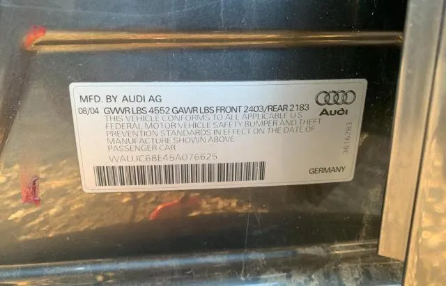 WAUJC68E45A076625 2005 2005 Audi A4- 1-8T 10