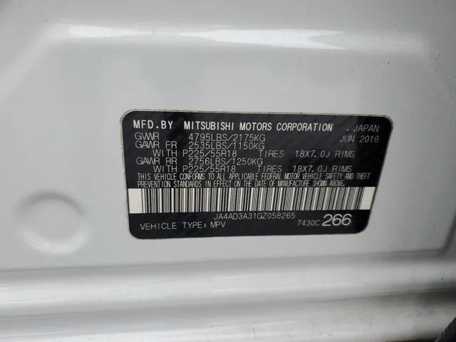 JA4AD3A31GZ058265 2016 2016 Mitsubishi Outlander- SE 10