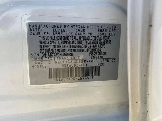 3N1AB7AP0HL646532 2017 2017 Nissan Sentra- S 10