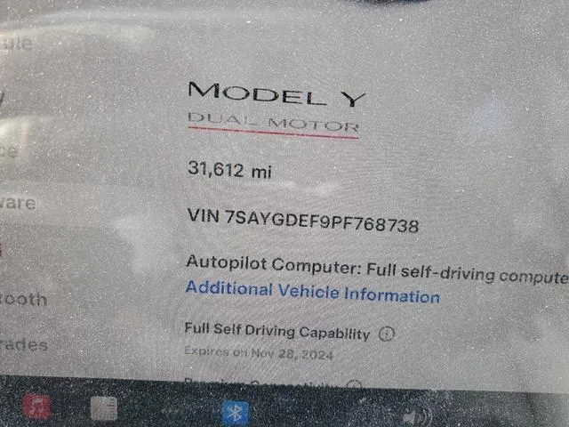 7SAYGDEF9PF768738 2023 2023 Tesla MODEL Y 9