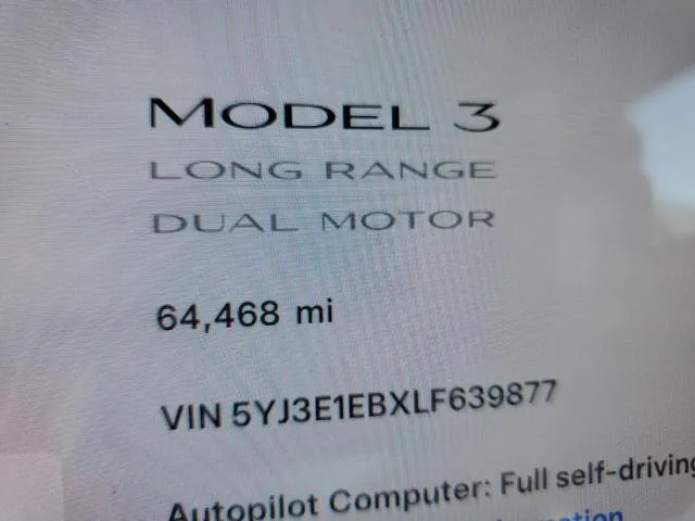 5YJ3E1EBXLF639877 2020 2020 Tesla MODEL 3 9