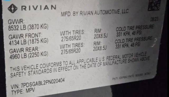 7PDSGABL2PN020404 2023 2023 Rivian R1S- Launch Edition 10