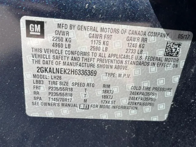 2GKALNEK2H6336369 2017 2017 GMC Terrain- Sle 10