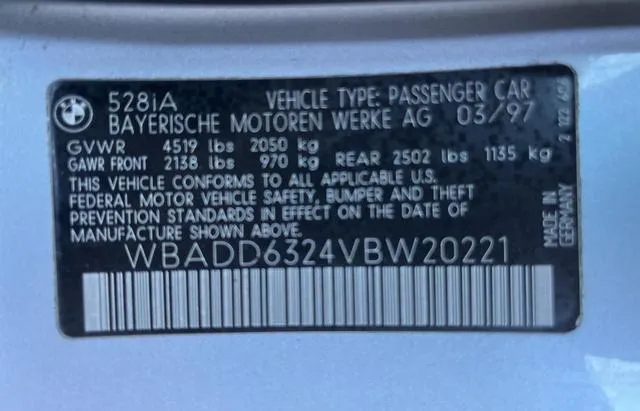 WBADD6324VBW20221 1997 1997 BMW 5 Series- 528 I Automatic 10