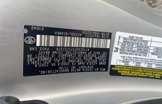 4T1CE30P27U757378 2007 2007 Toyota Camry- SE 10