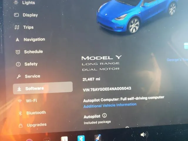 7SAYGDEE4NA005043 2022 2022 Tesla MODEL Y 9