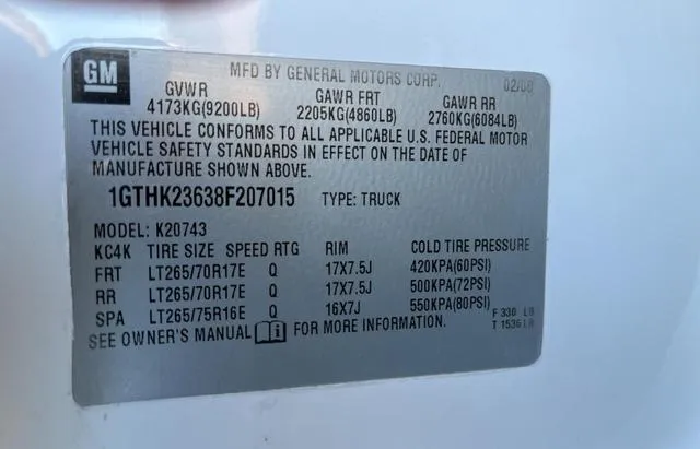 1GTHK23638F207015 2008 2008 GMC Sierra- K2500 Heavy Duty 10