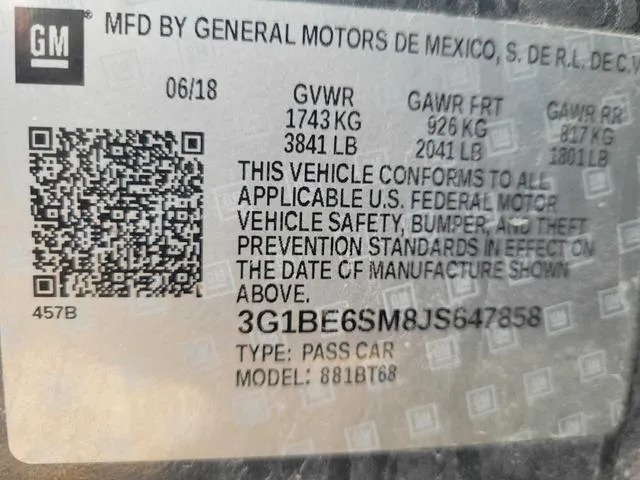 3G1BE6SM8JS647858 2018 2018 Chevrolet Cruze- LT 10