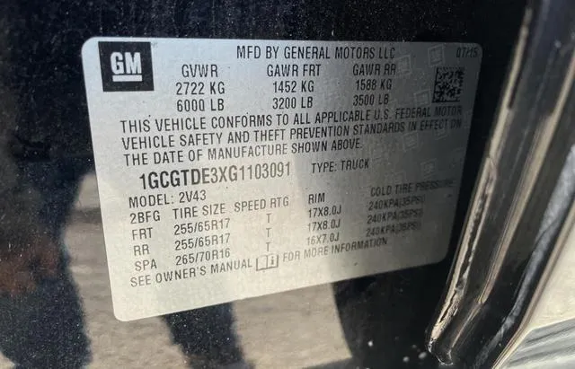 1GCGTDE3XG1103091 2016 2016 Chevrolet Colorado- Z71 10