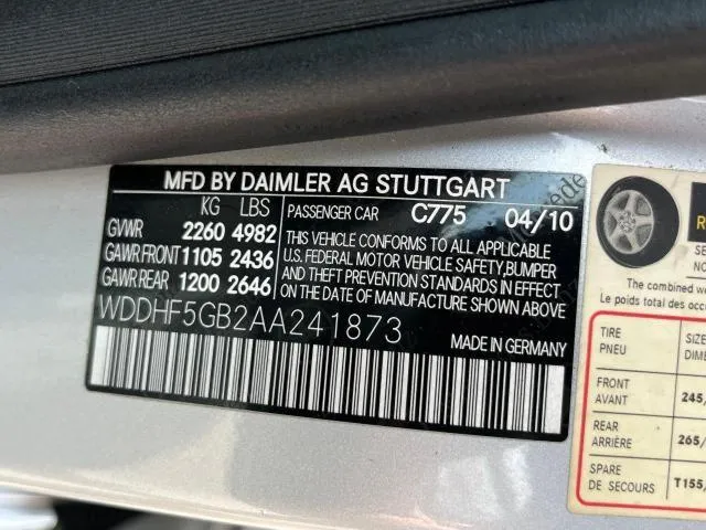 WDDHF5GB2AA241873 2010 2010 Mercedes-Benz E-Class- 350 10