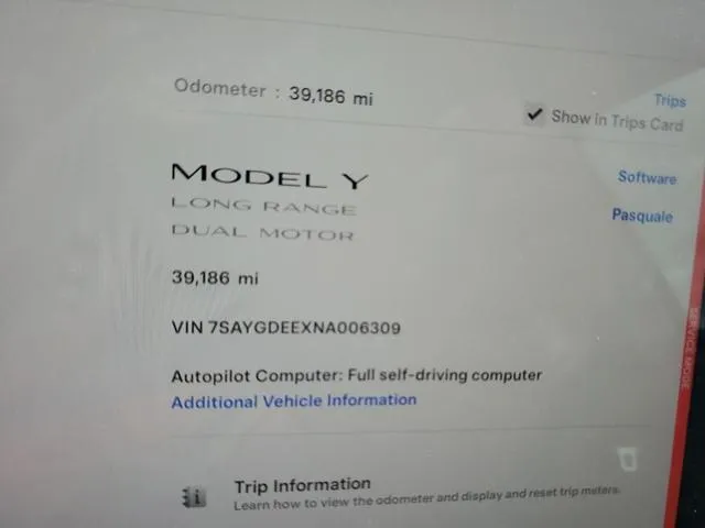 7SAYGDEEXNA006309 2022 2022 Tesla MODEL Y 9