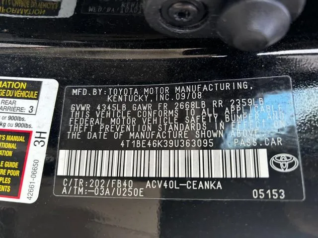 4T1BE46K39U363095 2009 2009 Toyota Camry- Base 10