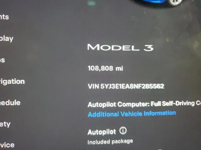 5YJ3E1EA8NF285562 2022 2022 Tesla MODEL 3 9