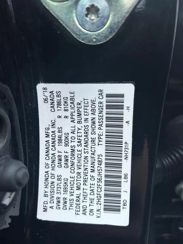 2HGFC2F56JH574875 2018 2018 Honda Civic- LX 10