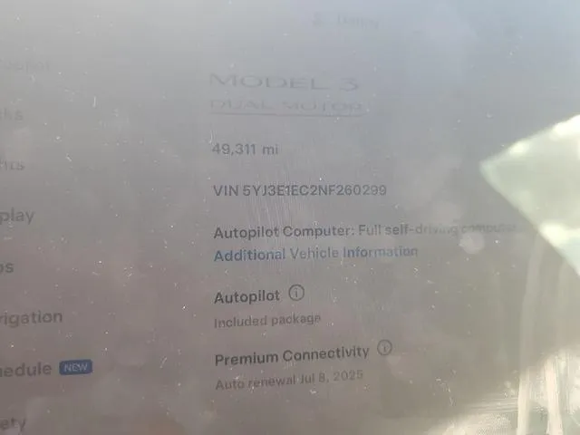 5YJ3E1EC2NF260299 2022 2022 Tesla MODEL 3 9