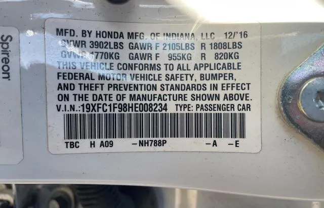 19XFC1F98HE008234 2017 2017 Honda Civic- Touring 10