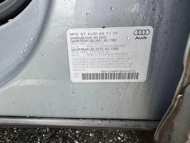 WA1LFAFP1BA056722 2011 2011 Audi Q5- Premium Plus 10