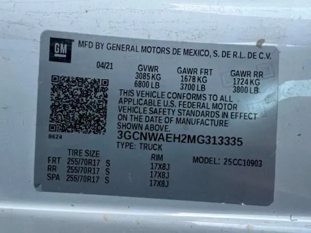 3GCNWAEH2MG313335 2021 2021 Chevrolet Silverado- C1500 10