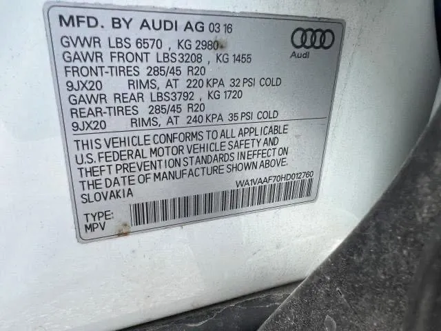 WA1VAAF70HD012760 2017 2017 Audi Q7- Prestige 10