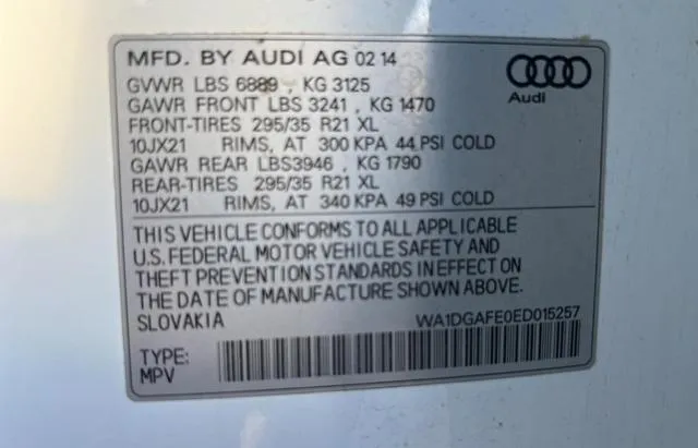 WA1DGAFE0ED015257 2014 2014 Audi Q7- Prestige 10