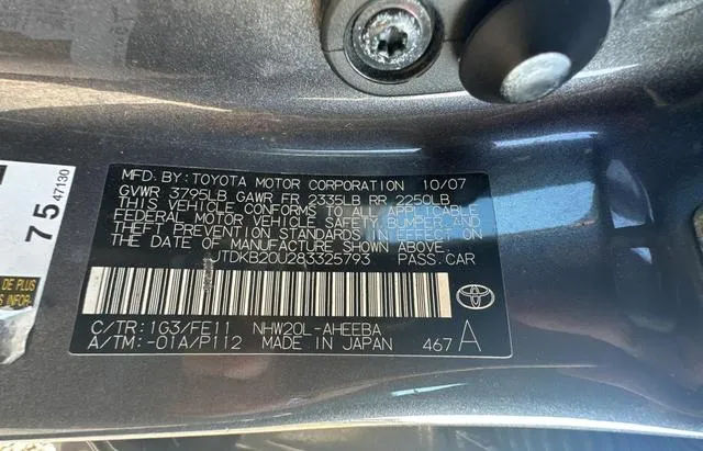 JTDKB20U283325793 2008 2008 Toyota Prius 10