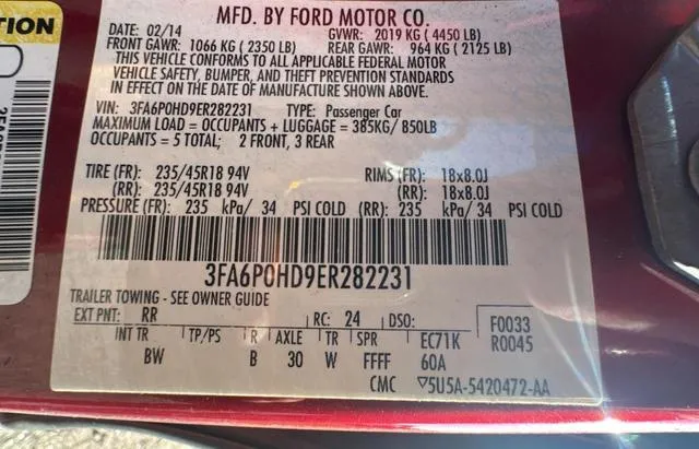 3FA6P0HD9ER282231 2014 2014 Ford Fusion- SE 10