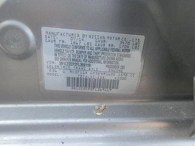 3N1CE2CP2FL369119 2015 2015 Nissan Versa- S 10