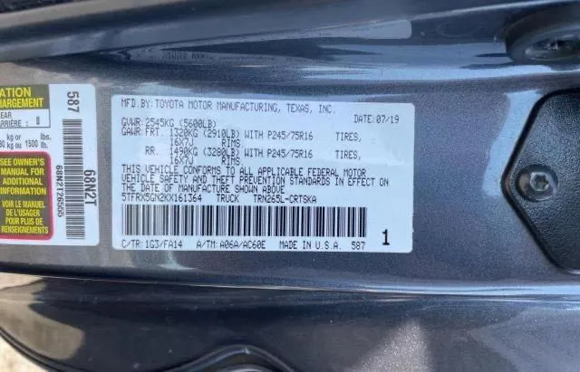 5TFRX5GN2KX161364 2019 2019 Toyota Tacoma- Access Cab 10